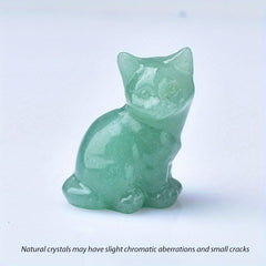 1pc Crystal Carved Cat Pocket Gift Healing Stone Moonsto