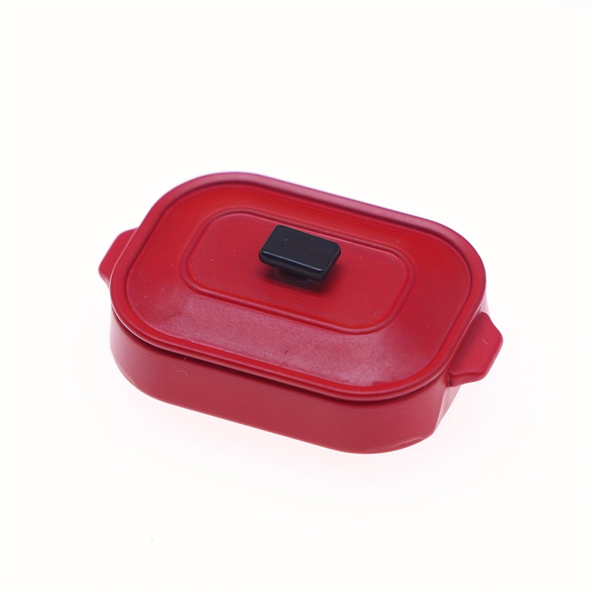 Vintage Red Metal Pot with Lid for Dollhouse