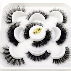 5 Pairs Faux Mink Eyelashes Long-lasting Fluffy Charming Eyelashes