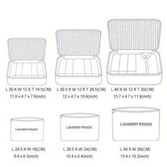 6pcs Travel Storage Bag Set Clothing & Lingerie Laundry Organizer