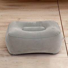 Inflatable Travel Foot Rest Pillow Soft Flocking Flying Relaxation