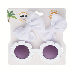 Flower Frame Sunglasses Hair Clips Set