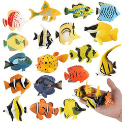 18pcs Mini Tropical Fish Set Ocean World Models for Kids