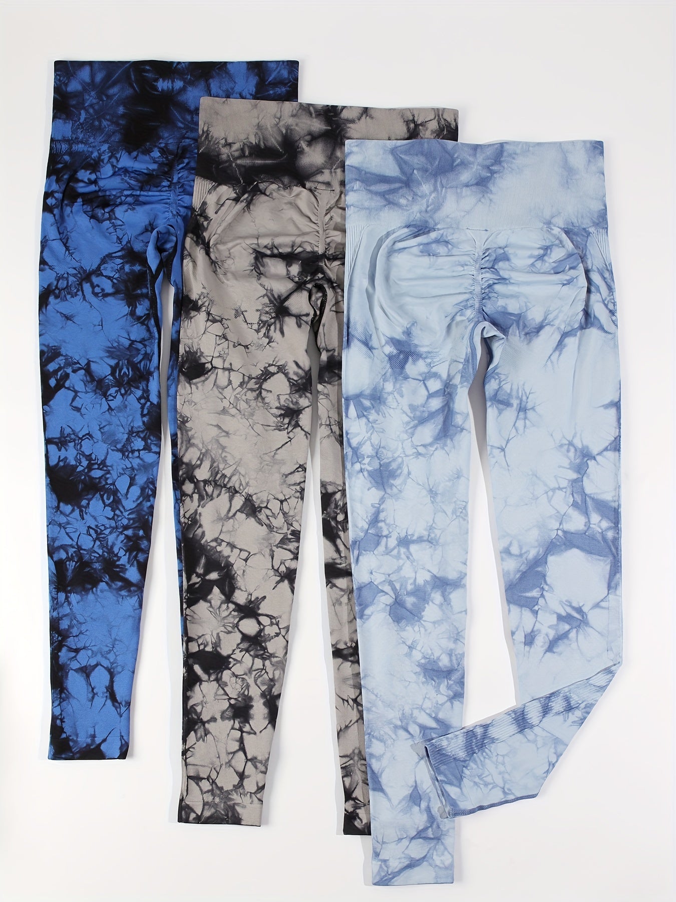 Women's Tie Dye Leggings 3 Pack - High Waist Legging