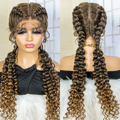 12 Cm Dutch Braid Lace Front Wigs With Baby Hair