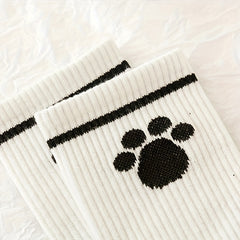 10 Pairs Women's Bear & Plaid Print Mid Tube Socks
