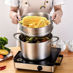 Stainless Steel Induction Pot Glass Lid 22cm 24cm
