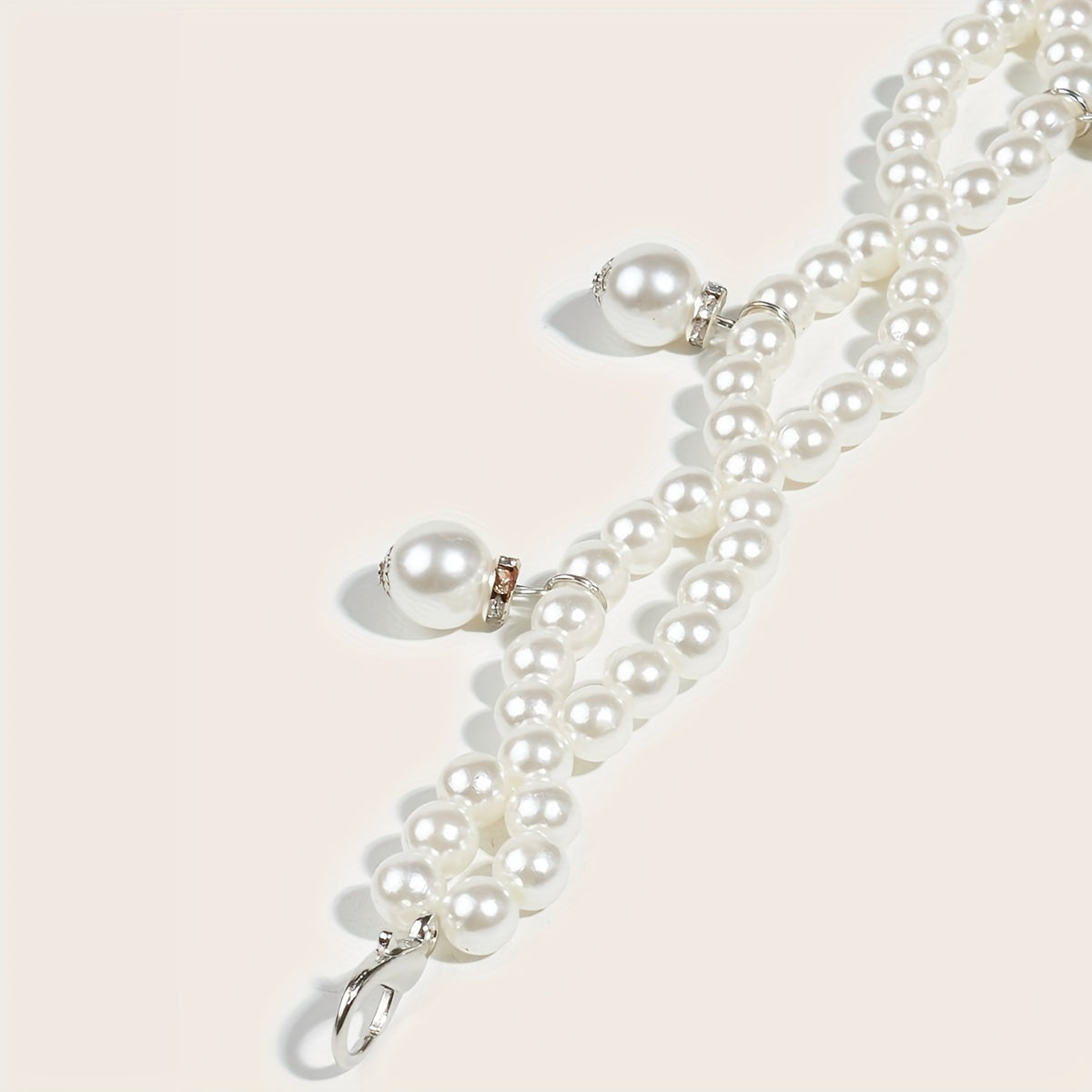 Faux Pearl Waist Chain Pendant Elastic Chain Belt Dress Girdle