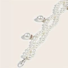 Faux Pearl Waist Chain Pendant Elastic Chain Belt Dress Girdle
