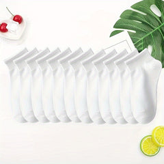 12 Pairs Solid Short Socks Breathable Low Cut Women's Stockings