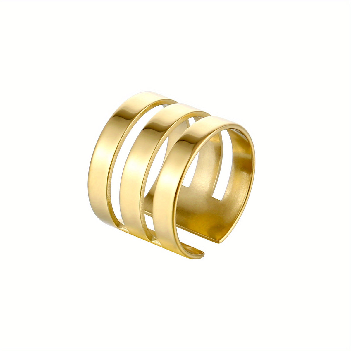 316L Stainless Steel 18k Plated Hallow Ring Customized Jewelry