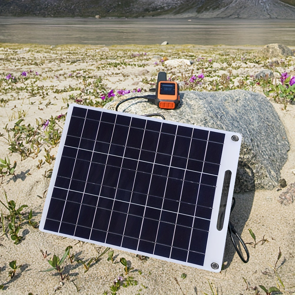 30W Polysilicon Dual USB Solar Panel for Camping Hiking RV