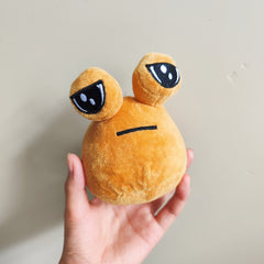 Small My Pet Alien Pou Plush Toy Light Brown Stuffed Plushie