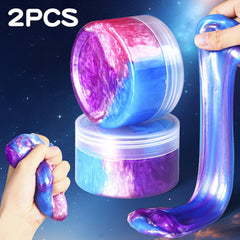 2pcs Galaxy Clay Set Soft Non Stick Crystal Putty Assorted Colors