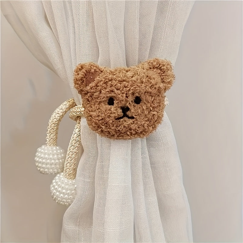 Adorable Teddy Bear Curtain Tieback with Pearl Accents