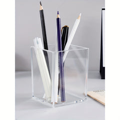 Transparent Acrylic Pen Holder for Desktop Organization