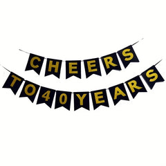 Bronze Letter Birthday Flag Paper Fan Flower Spiral Set