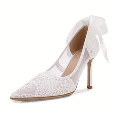 Women's Breathable Stiletto Heels Slip On Shoes Wedding Shoes