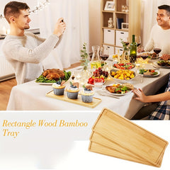 Bamboo Coffee Cup Storage Tray for Snacks Fruits Vegetables
