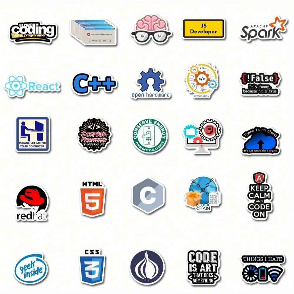 50pcs Waterproof Vinyl Stickers for Water Bottles Laptops Phones