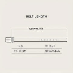 Solid PU Belt Classic Square Buckle Belt Casual Coat Girdle Jeans Pants Belt