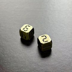 0.5in 6-Sided Arabic Numeral Metal Dice for Farkle Mahjong Game Golden Bronze