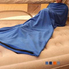 Outdoor Camping Sleeping Bag Double sided Fleece Sleep Blanket With Storage Bag