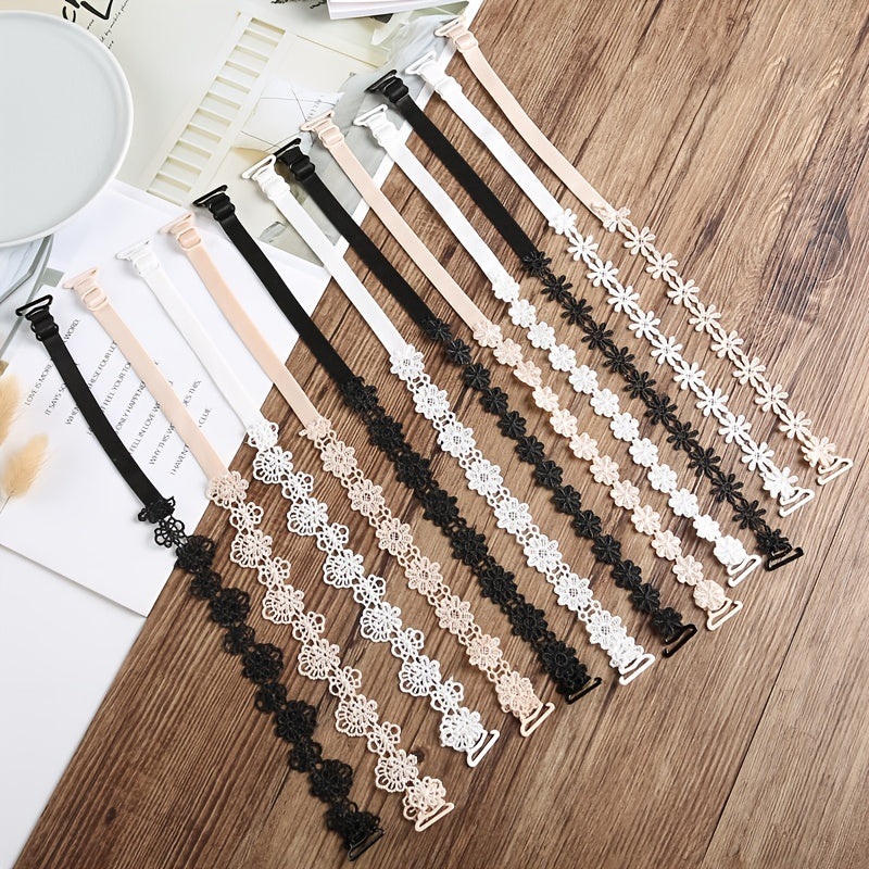 Floral Lace Bra Strap Anti-slip Elastic Underwear Strap