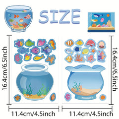 8pcs Dream Fish Tank Stickers Decals Party Favors Themed Game