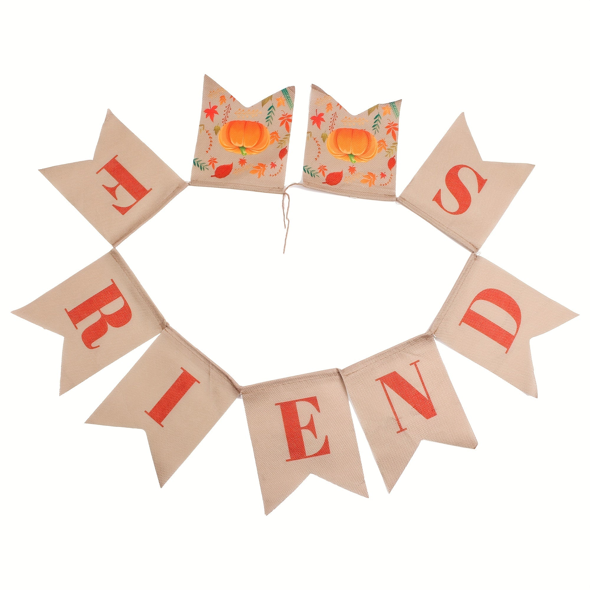 Friends Giving Pull Flag Banner Pumpkin Turkey Dovetail