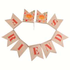 Friends Giving Pull Flag Banner Pumpkin Turkey Dovetail