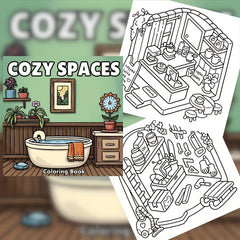 Relaxing Bathroom Scene Adult Coloring Book