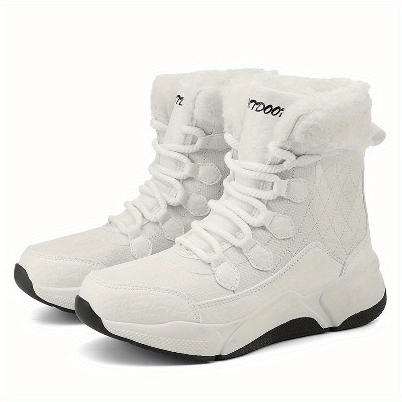 Women's Snow Boots Warm Slip On Platform Boots Comfortable Walking Shoes
