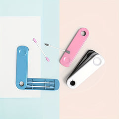 Silicone Cotton Swab Double Tip With Case for Cleaning & Makeup
