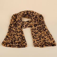 Leopard Print Chiffon Scarf Lightweight Floral Beach Wrap Shawl
