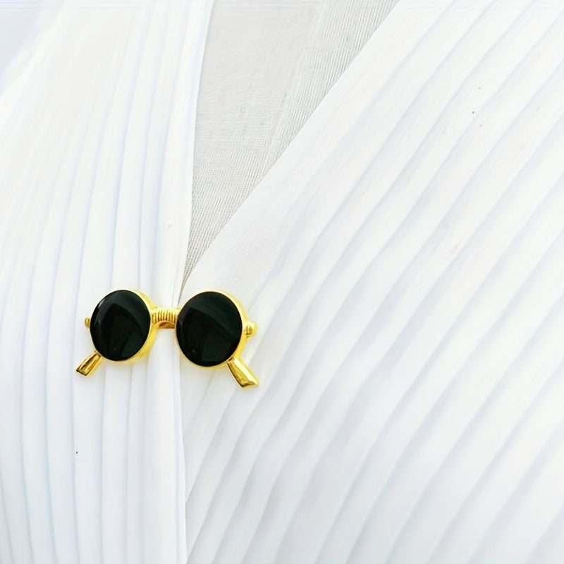 Punk Style Mini Sunglasses Brooch Retro Metal Glasses Shaped Pin Men