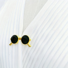 Punk Style Mini Sunglasses Brooch Retro Metal Glasses Shaped Pin Men