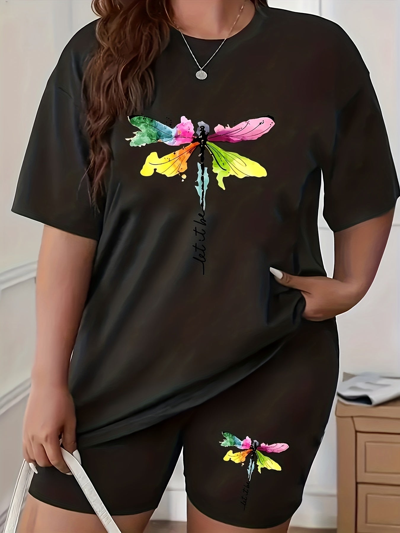  Horror Cartoon Top & Shorts Outfits 2 Piece Set