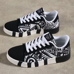 Graphic Pattern Lightweight Breathable Skate Shoes Outdoor Sneakers