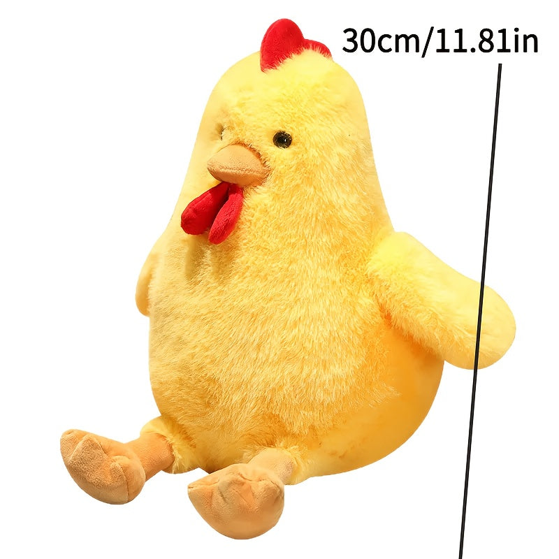 2pcs Rooster Plush Dolls Yellow Chicken Red Comb Stuffed Animals for Christmas