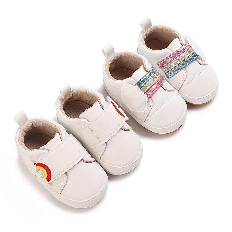 Rainbow Sneakers For Baby Girls Lightweight Walking Shoes For Spring