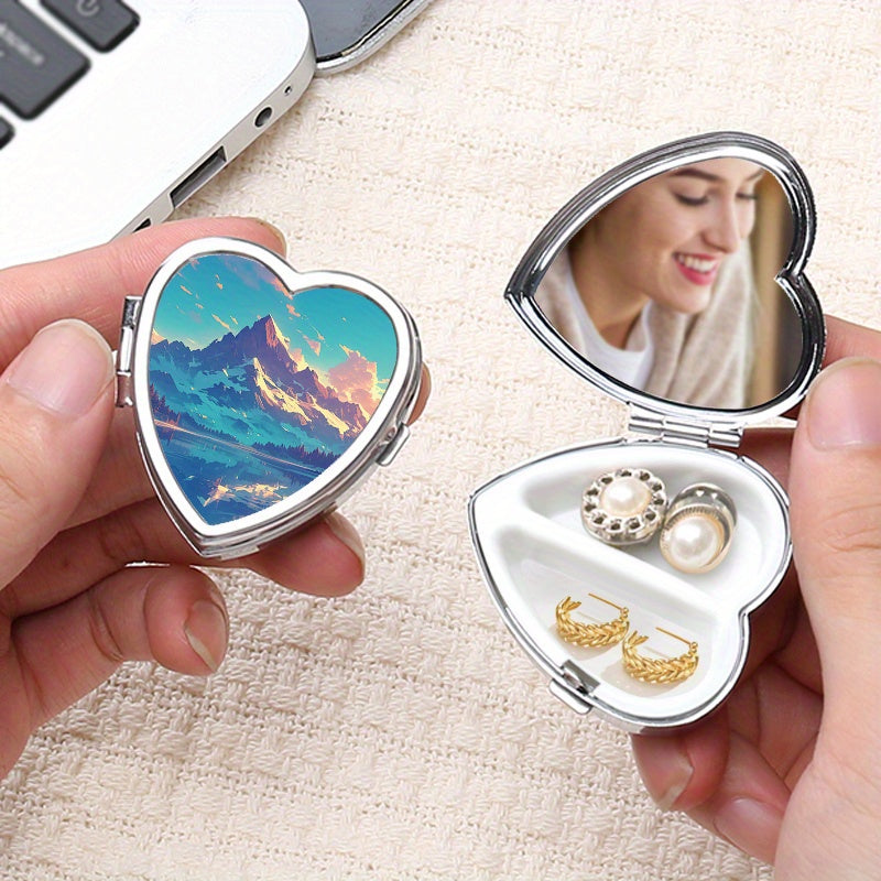 Heart Shaped Pill Box 2 Compartments Portable Medicine Organizer