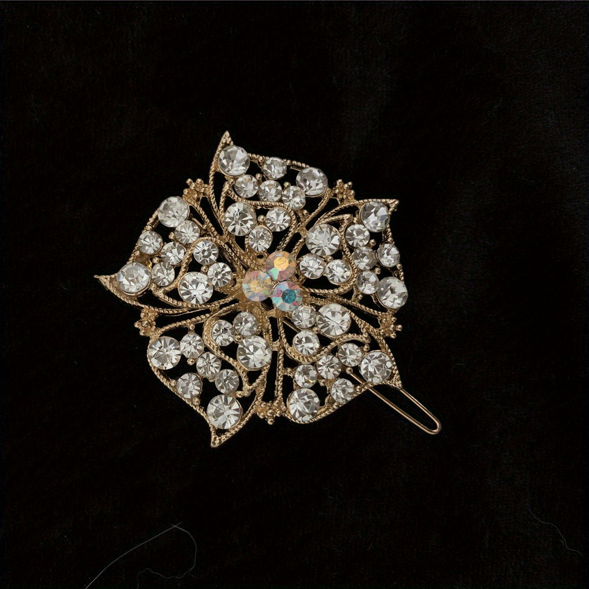 Rhinestone Flower Hair Barrette Clips Sparkly Hair Barrettes For Women