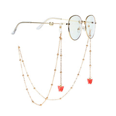 Alloy Butterfly Pendant Glasses Chain Colorful Mask Chain Necklace