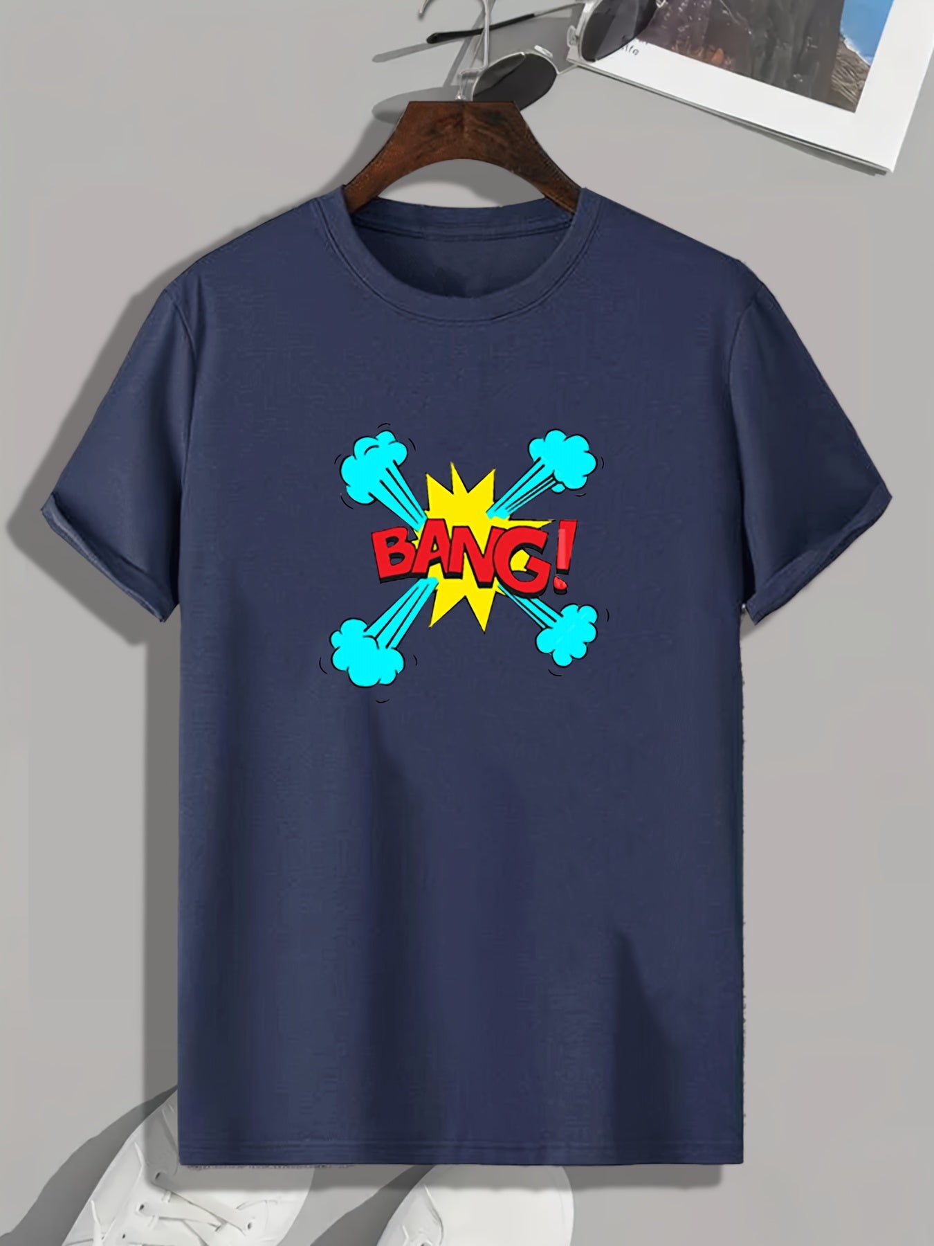 BANG Pattern Print Men's Sports T-shirt Men's Outdoor Clothes