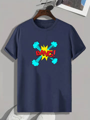 BANG Pattern Print Men's Sports T-shirt Men's Outdoor Clothes