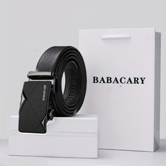 Men's Leather Belt Automatic Buckle Business Suit Waist Strap
