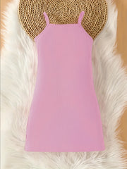 Ribbed Knit ''Mama's Mini'' Bodycon Cami Dress for Summer