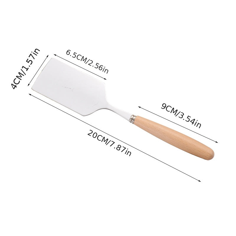 Stainless Steel Pancake Steak Shovel with Wooden Handle