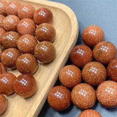 Golden Sandstone Red Ball Healing Stone for Decoration